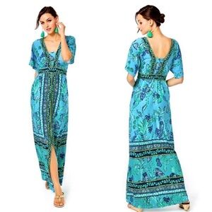 Lilly Pulitzer Ilia Maxi Seabreeze Blue Plant One On You NWOT